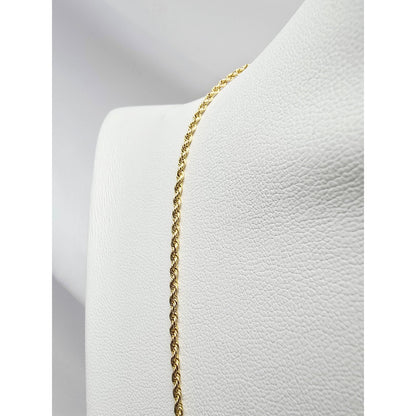 14K Yellow Gold Rope Chain Necklace