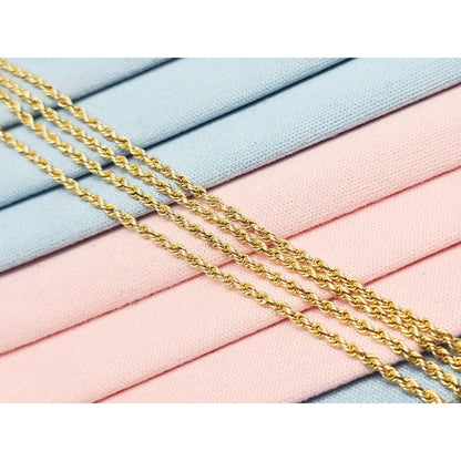 14K Yellow Gold Rope Chain Necklace