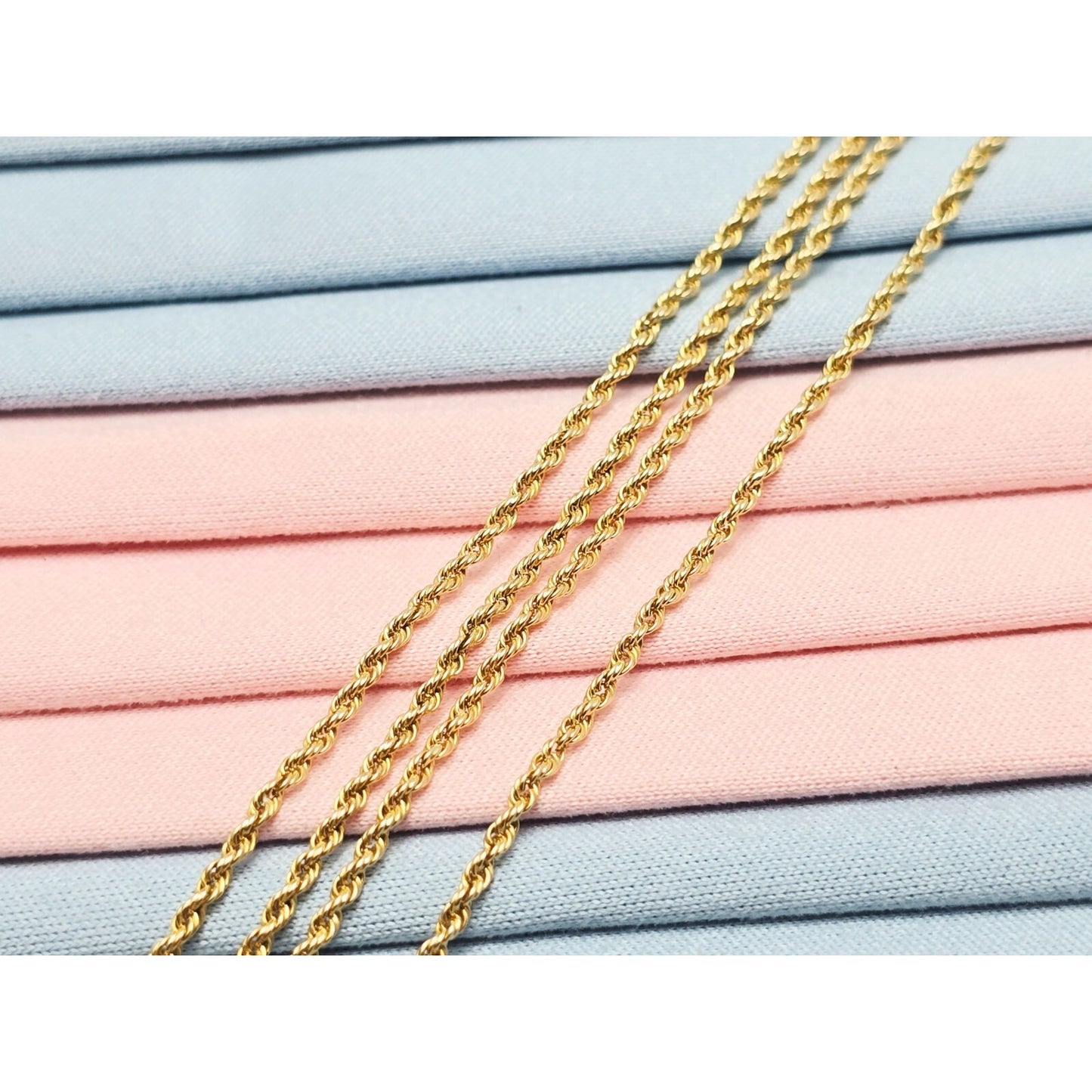 14K Yellow Gold Rope Chain Necklace