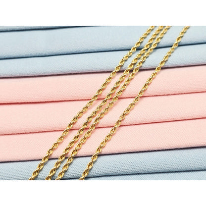 14K Yellow Gold Rope Chain Necklace