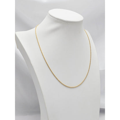 14K Yellow Gold Rope Chain Necklace