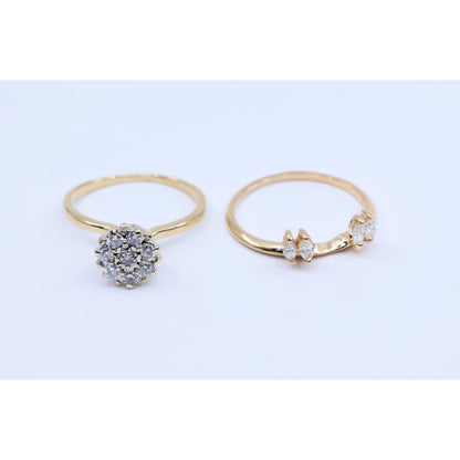 14K Yellow Gold Diamond Ring Jacket & Ring