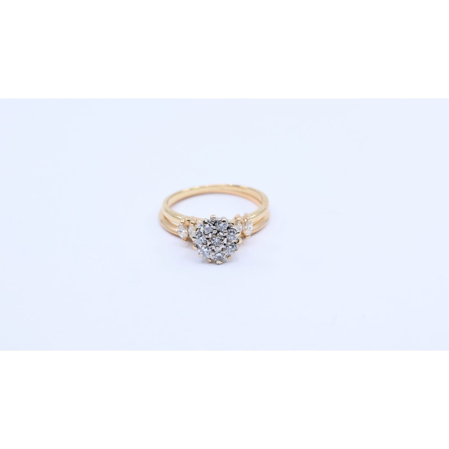 14K Yellow Gold Diamond Ring Jacket & Ring