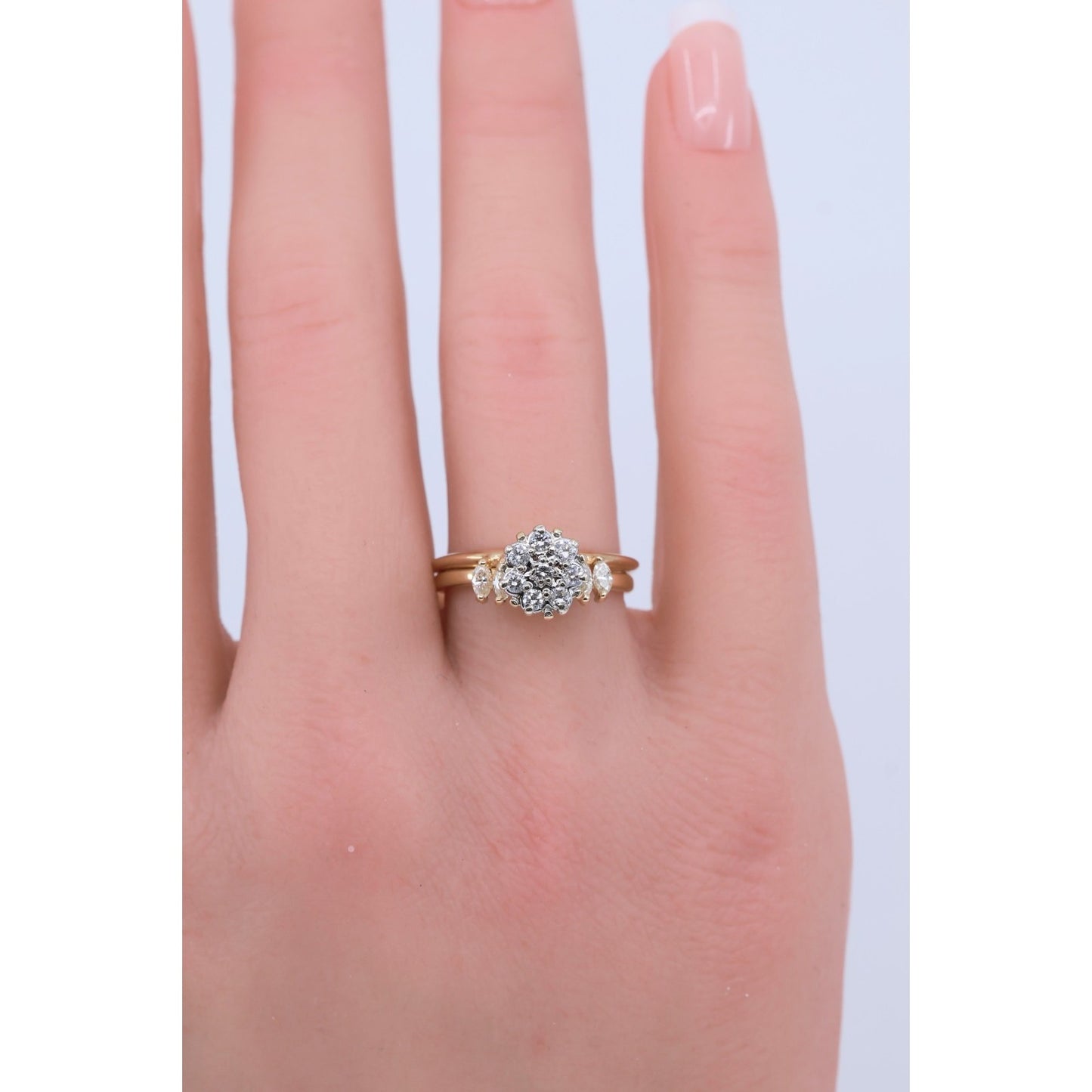 14K Yellow Gold Diamond Ring Jacket & Ring