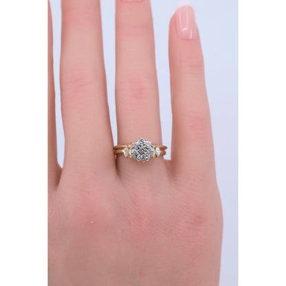 14K Yellow Gold Diamond Ring Jacket & Ring
