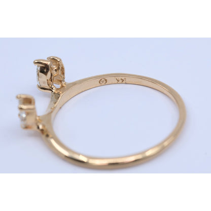 14K Yellow Gold Diamond Ring Jacket & Ring