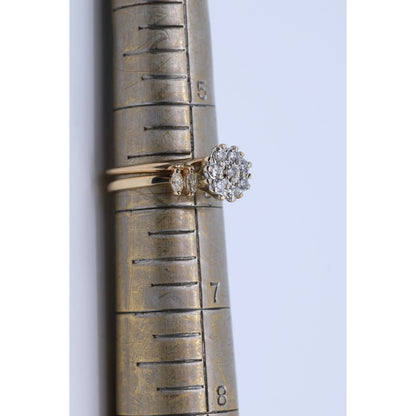 14K Yellow Gold Diamond Ring Jacket & Ring