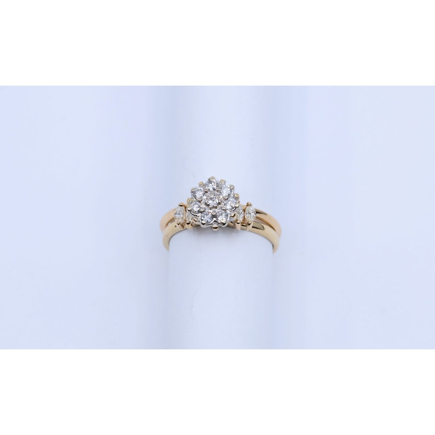 14K Yellow Gold Diamond Ring Jacket & Ring