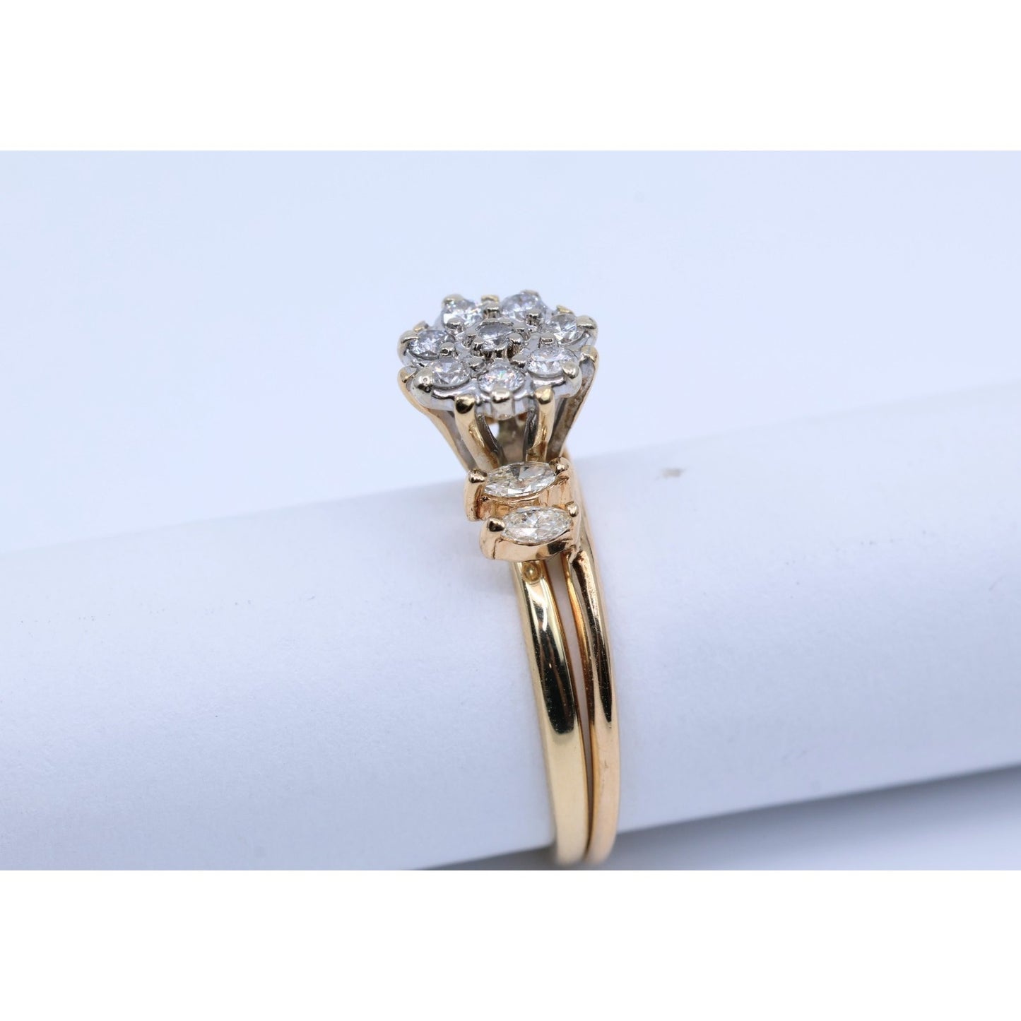 14K Yellow Gold Diamond Ring Jacket & Ring