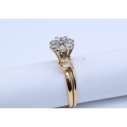 14K Yellow Gold Diamond Ring Jacket & Ring