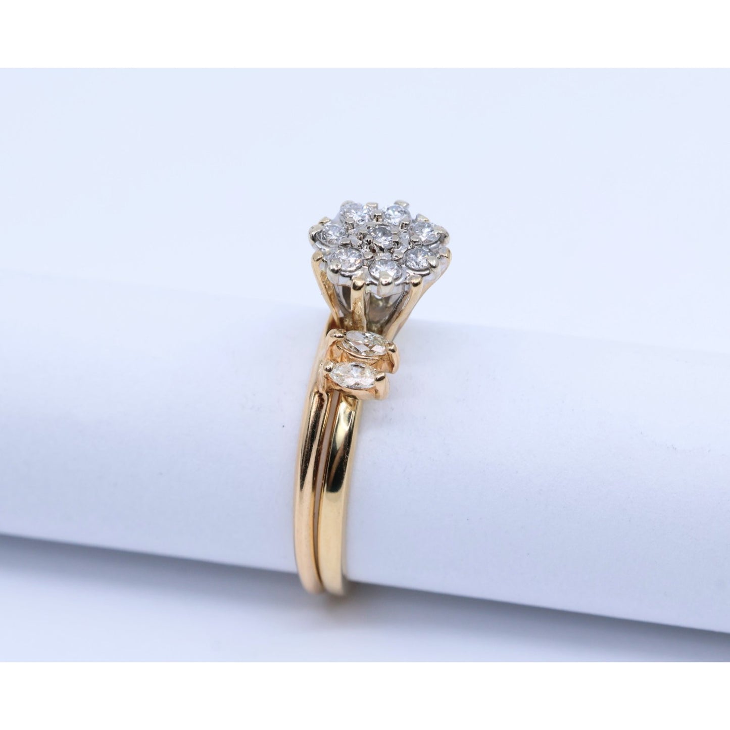 14K Yellow Gold Diamond Ring Jacket & Ring