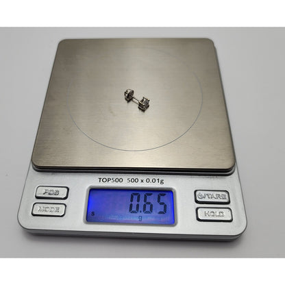 Single 14K White Gold Square Princess Cut Diamond Screw Back Stud Earring