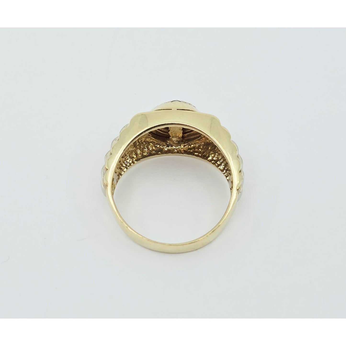 14K Two Tone Gold Rolex Style Diamond Ring