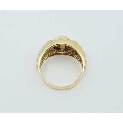 14K Two Tone Gold Rolex Style Diamond Ring