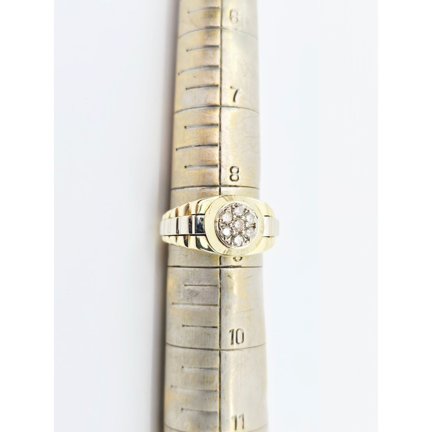 14K Two Tone Gold Rolex Style Diamond Ring