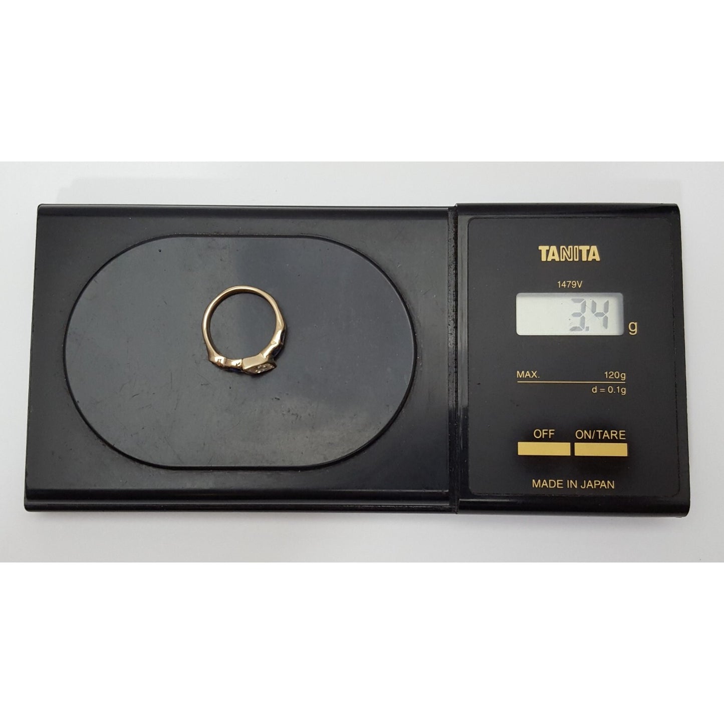 Vintage 14K Yellow Gold Marquise Diamond & Round Sapphire Ring