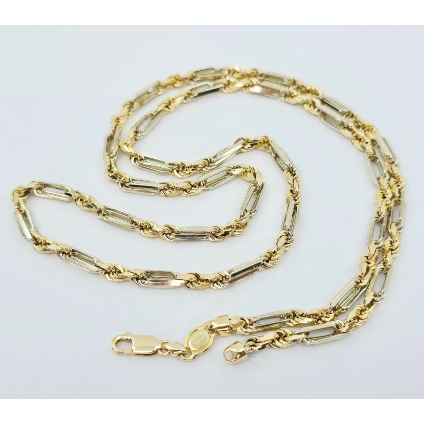 14K Two Tone Gold Milano Rope Chain Necklace