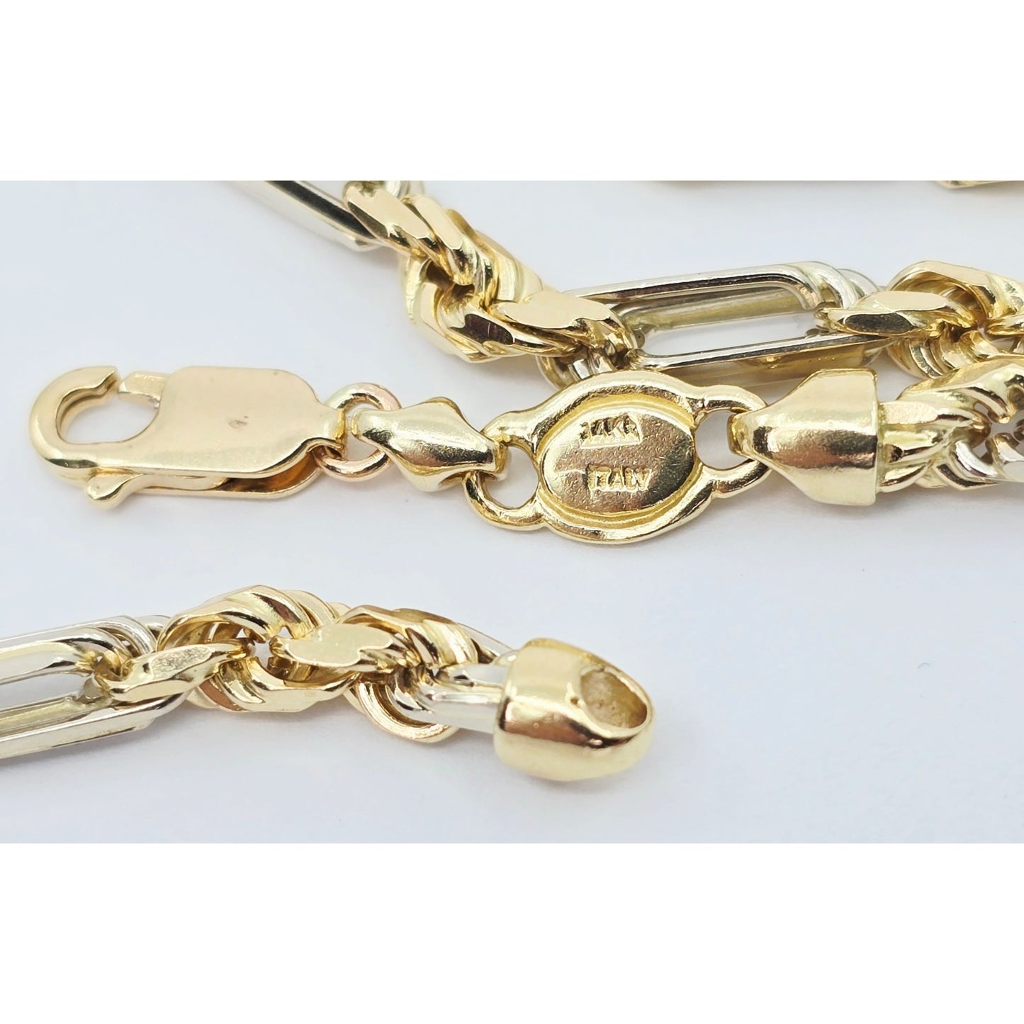 14K Two Tone Gold Milano Rope Chain Necklace