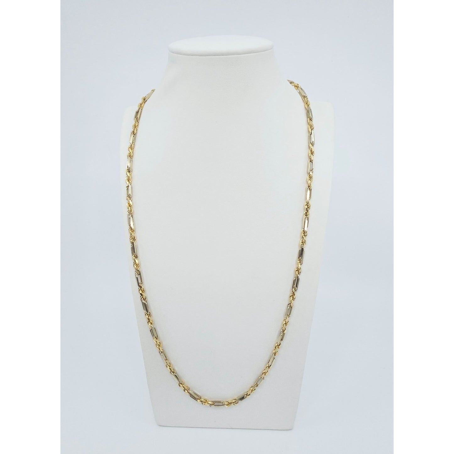 14K Two Tone Gold Milano Rope Chain Necklace