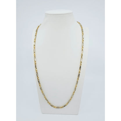 14K Two Tone Gold Milano Rope Chain Necklace