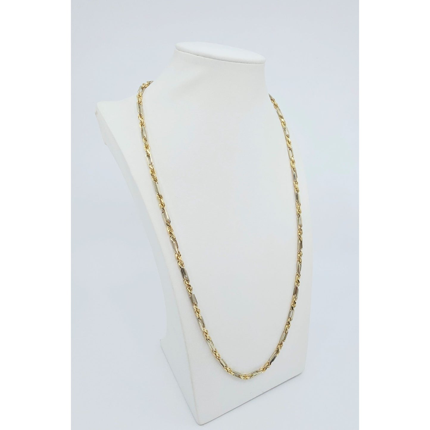 14K Two Tone Gold Milano Rope Chain Necklace