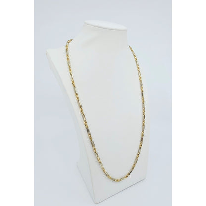 14K Two Tone Gold Milano Rope Chain Necklace