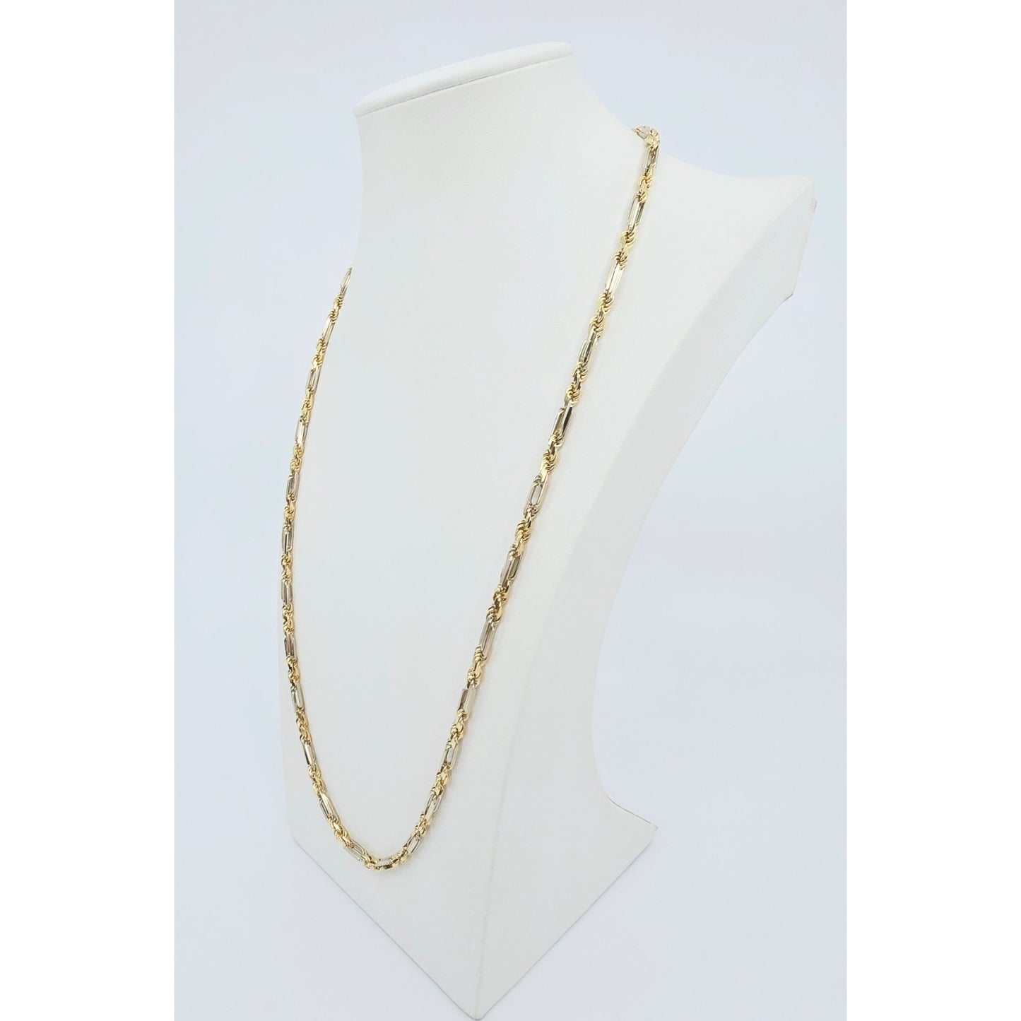 14K Two Tone Gold Milano Rope Chain Necklace