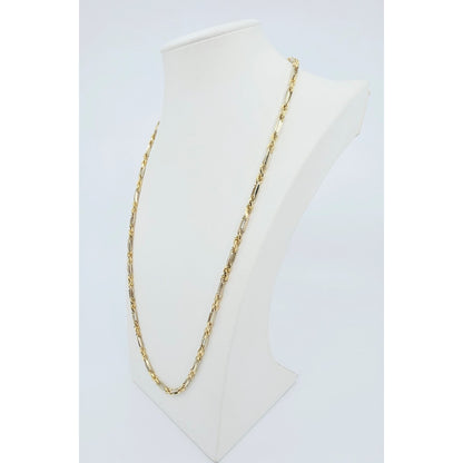 14K Two Tone Gold Milano Rope Chain Necklace