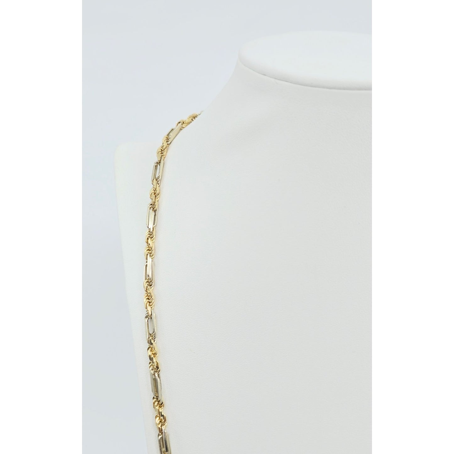14K Two Tone Gold Milano Rope Chain Necklace