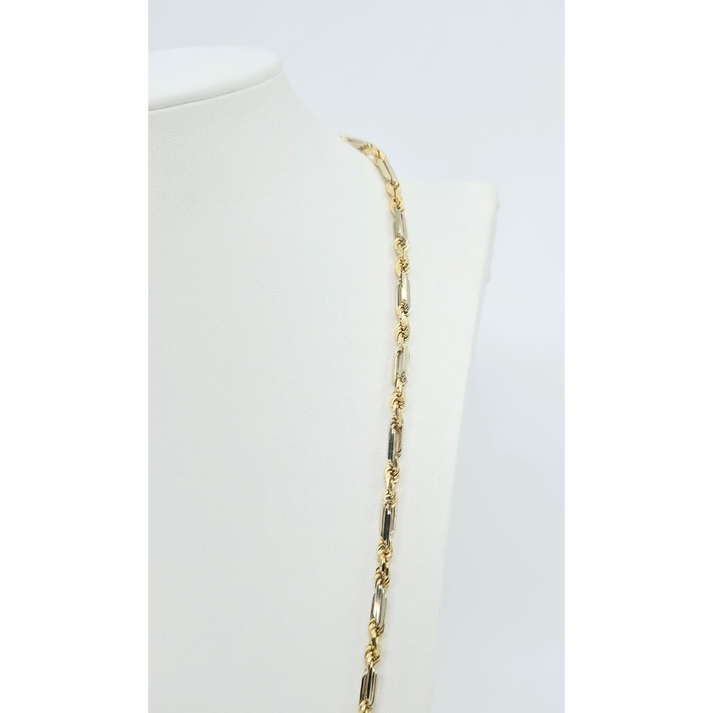 14K Two Tone Gold Milano Rope Chain Necklace
