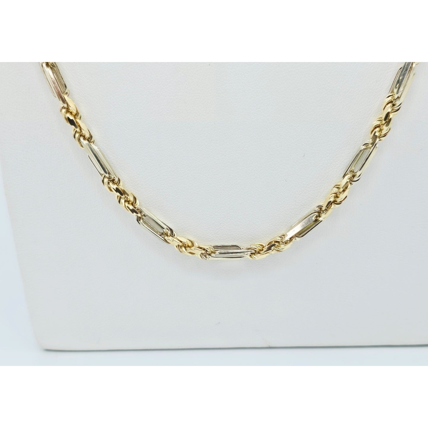 14K Two Tone Gold Milano Rope Chain Necklace