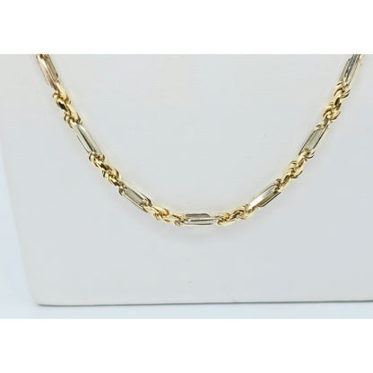 14K Two Tone Gold Milano Rope Chain Necklace