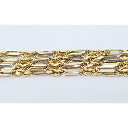 14K Two Tone Gold Milano Rope Chain Necklace