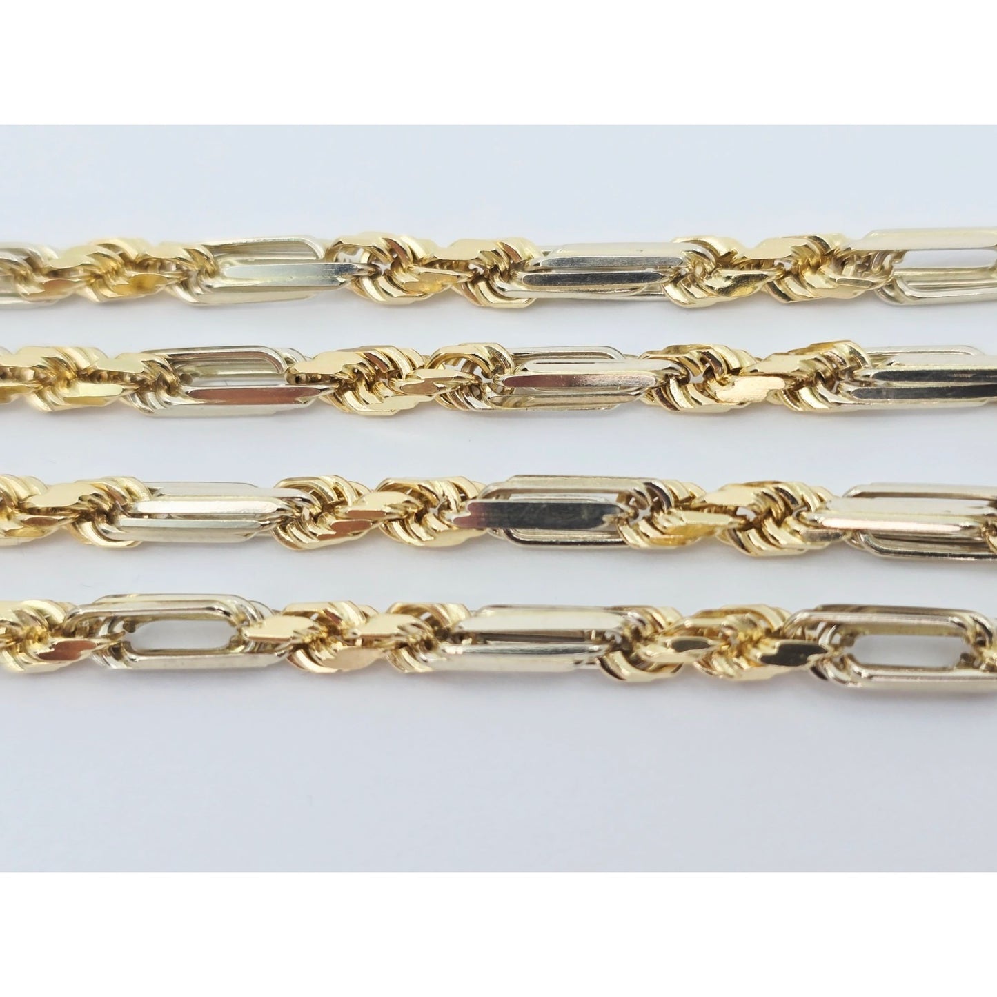 14K Two Tone Gold Milano Rope Chain Necklace