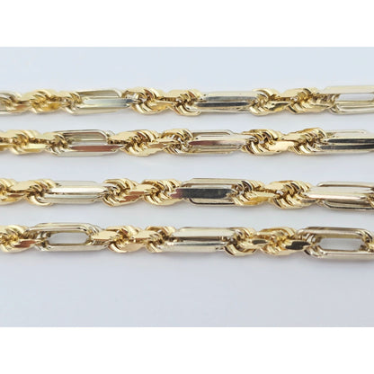 14K Two Tone Gold Milano Rope Chain Necklace