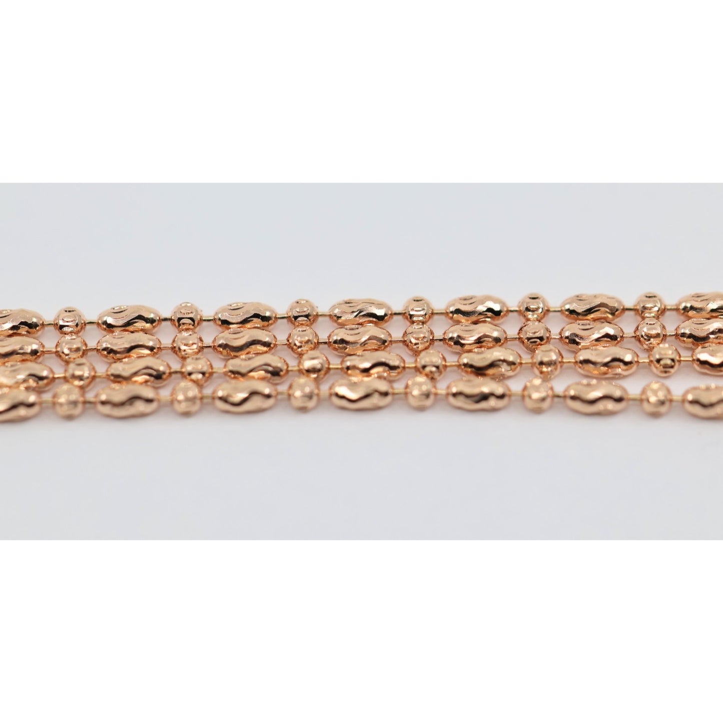 14K Rose Gold Bar Bead and Ball Link Chain Necklace