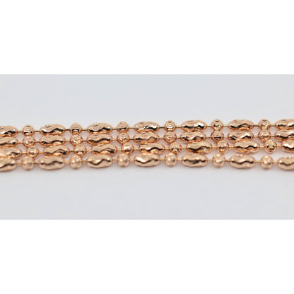 14K Rose Gold Bar Bead and Ball Link Chain Necklace