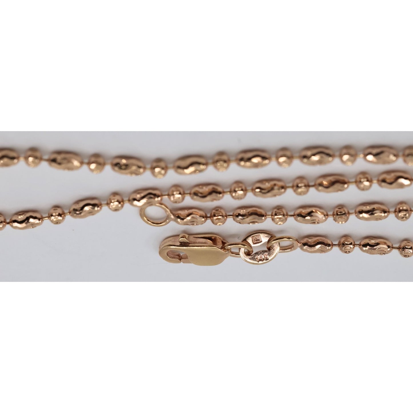 14K Rose Gold Bar Bead and Ball Link Chain Necklace