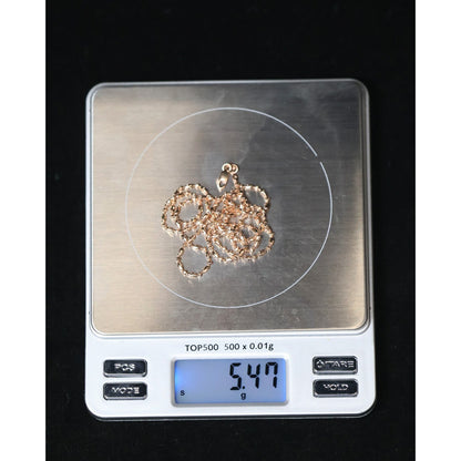 14K Rose Gold Bar Bead and Ball Link Chain Necklace