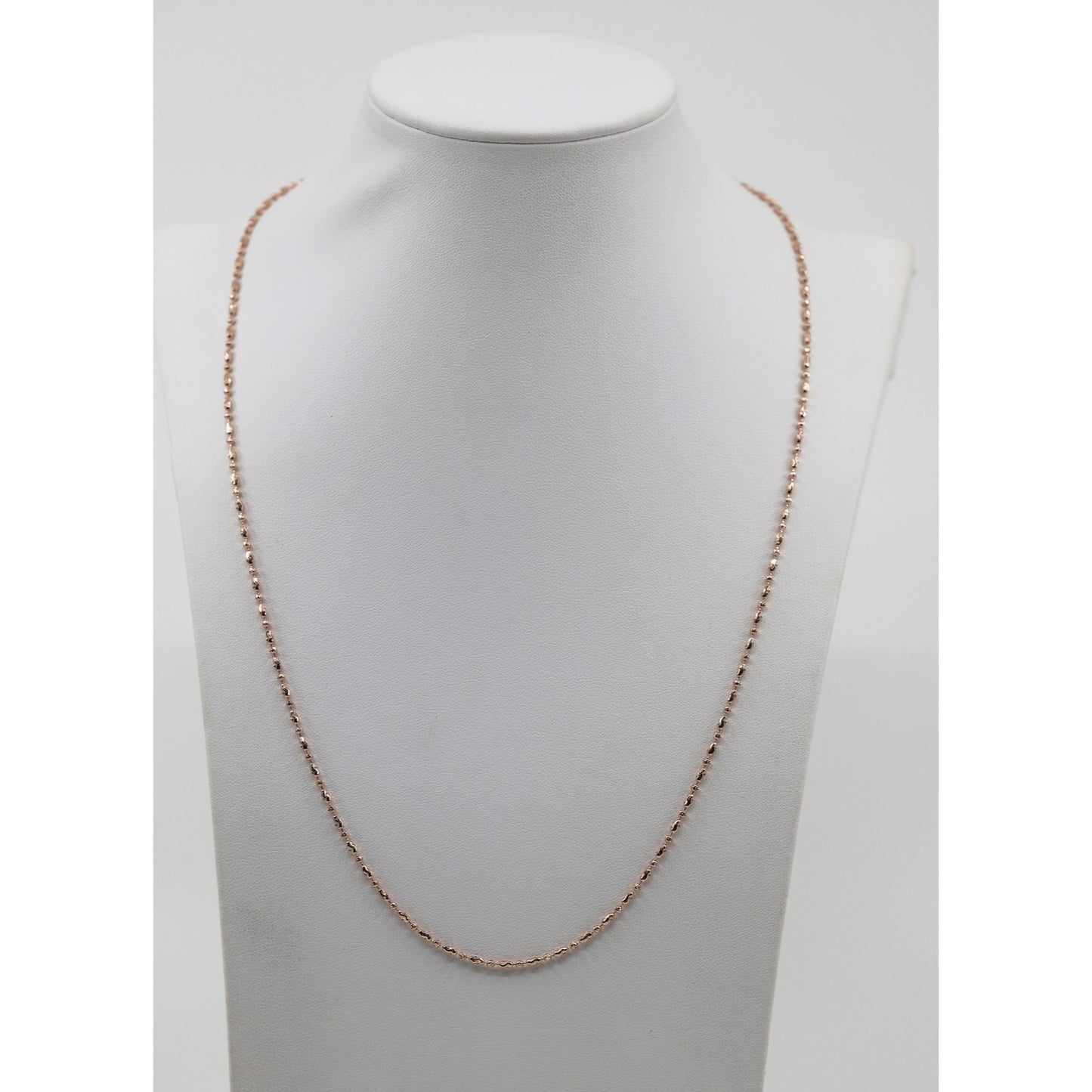 14K Rose Gold Bar Bead and Ball Link Chain Necklace