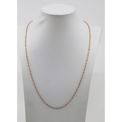 14K Rose Gold Bar Bead and Ball Link Chain Necklace