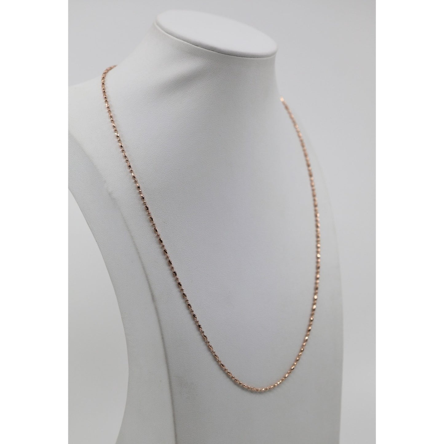 14K Rose Gold Bar Bead and Ball Link Chain Necklace