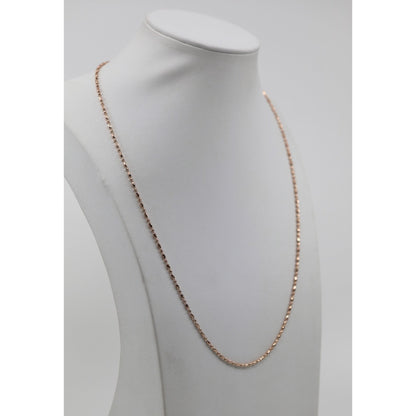 14K Rose Gold Bar Bead and Ball Link Chain Necklace