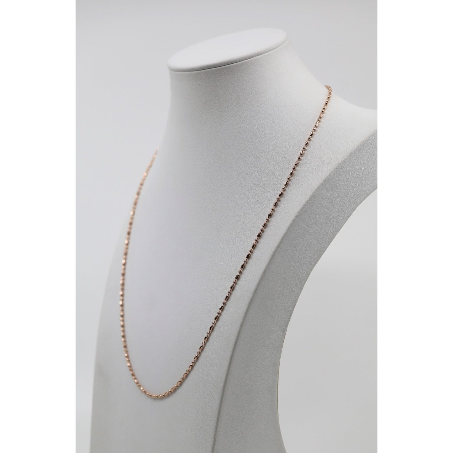 14K Rose Gold Bar Bead and Ball Link Chain Necklace