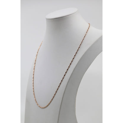 14K Rose Gold Bar Bead and Ball Link Chain Necklace