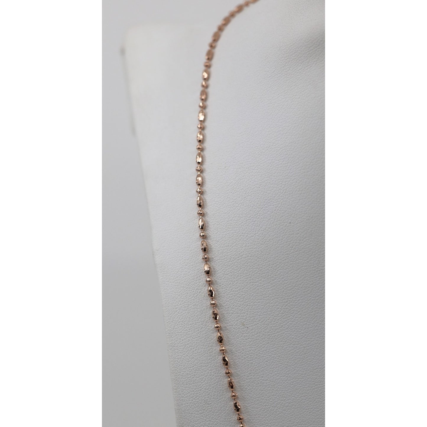 14K Rose Gold Bar Bead and Ball Link Chain Necklace