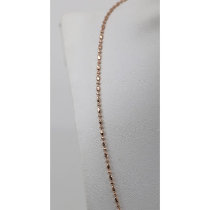 14K Rose Gold Bar Bead and Ball Link Chain Necklace