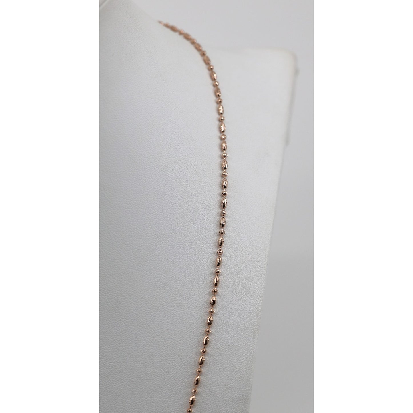 14K Rose Gold Bar Bead and Ball Link Chain Necklace