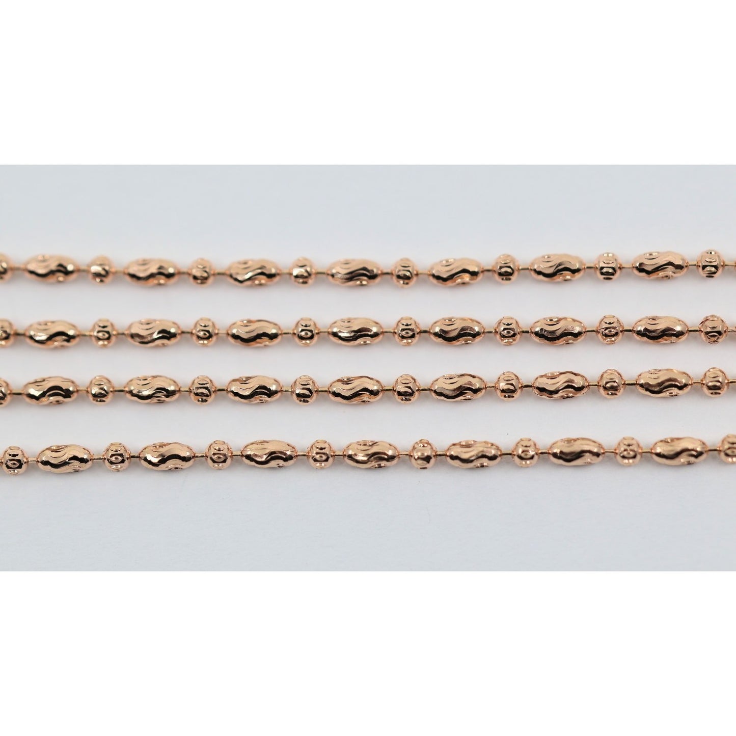 14K Rose Gold Bar Bead and Ball Link Chain Necklace