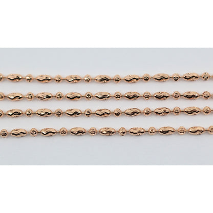 14K Rose Gold Bar Bead and Ball Link Chain Necklace